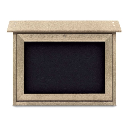 United Visual Products Outdoor Enclosed Combo Board, 48"x36", Black Frame/Black Porc & Surf UVCB4836ODB-BLKPORC-SURF